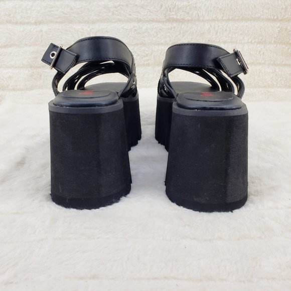 Demonia Black Platform Sandals with Star Accents - Picture 7 of 12